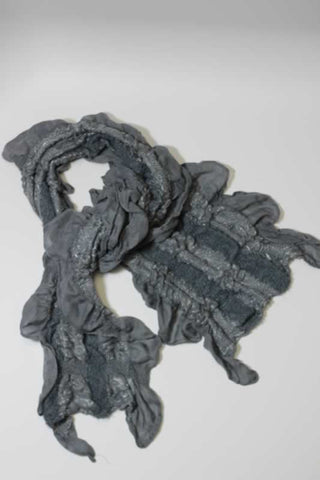 Scarf - Pashmere Ruffled - Silver