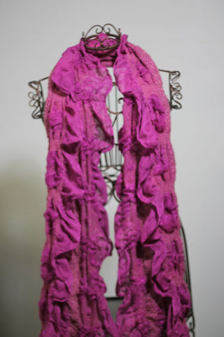 Scarf - Pashmere Ruffled - Pink